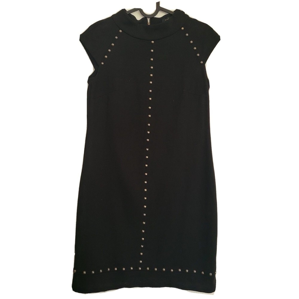 CYNTHIA STEFFE Women's Dress Size 2 Brass Details NWOT Classic Small Black Dress